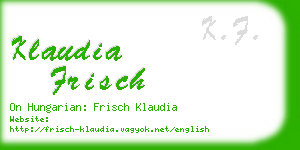 klaudia frisch business card